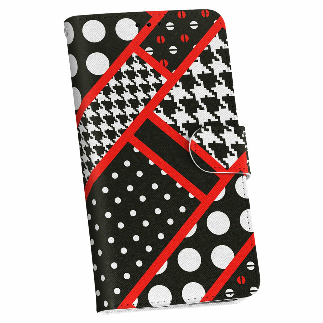 Rakuten - URBANO V03 URBANOV03 アルバーノ au エーユー 手帳型 スマホ カバー カバー レザー ケース 手帳タイプ フリップ ダイアリー 二つ折り 革 チェック・ボーダー 柄　模様　水玉　赤　レッド 008555