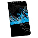 SCV32 GALAXY A8 ギャラクシー A8 au エーユー 手帳型 スマホ カバー カバー レザー ケース 手帳タイプ フリップ ダイアリー 二つ折り 革 008735 黒 ブラック 水色 模様(2)
