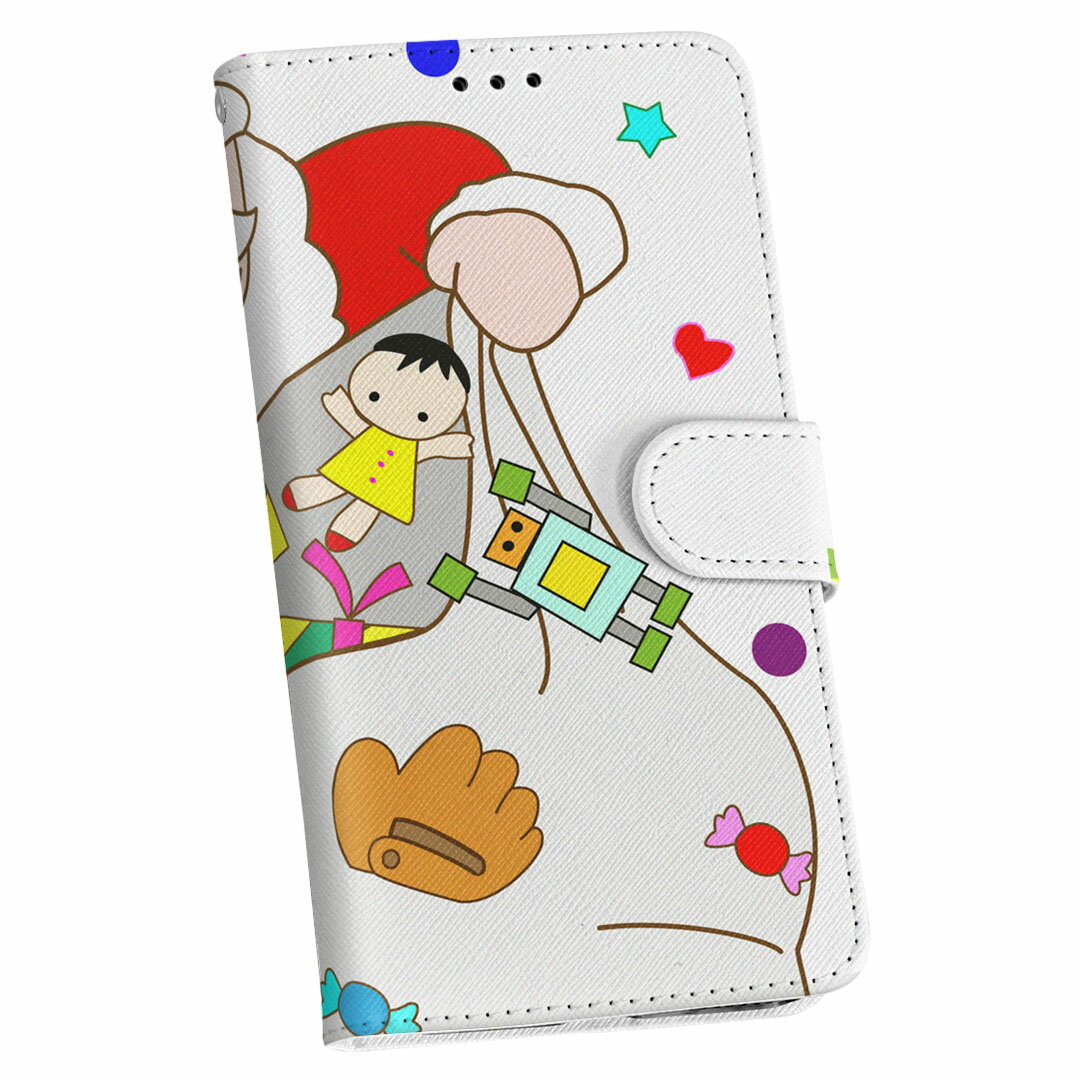 AQUOS Sense5G 専用 ケース カバー SH-53A docomo ドコモ 手帳 igcase スマコレ 手帳型 スマホケース スマホカバー 009440 クリスマス　サンタ　カラフル