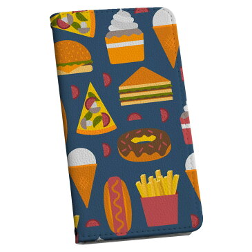 SHV34 AQUOS SERIE アクオス セリエ au エーユー 手帳型 スマホ カバー 全機種対応 あり カバー レザー ケース 手帳タイプ フリップ ダイアリー 二つ折り 革 食べ物 ポテト ドーナツ 010585