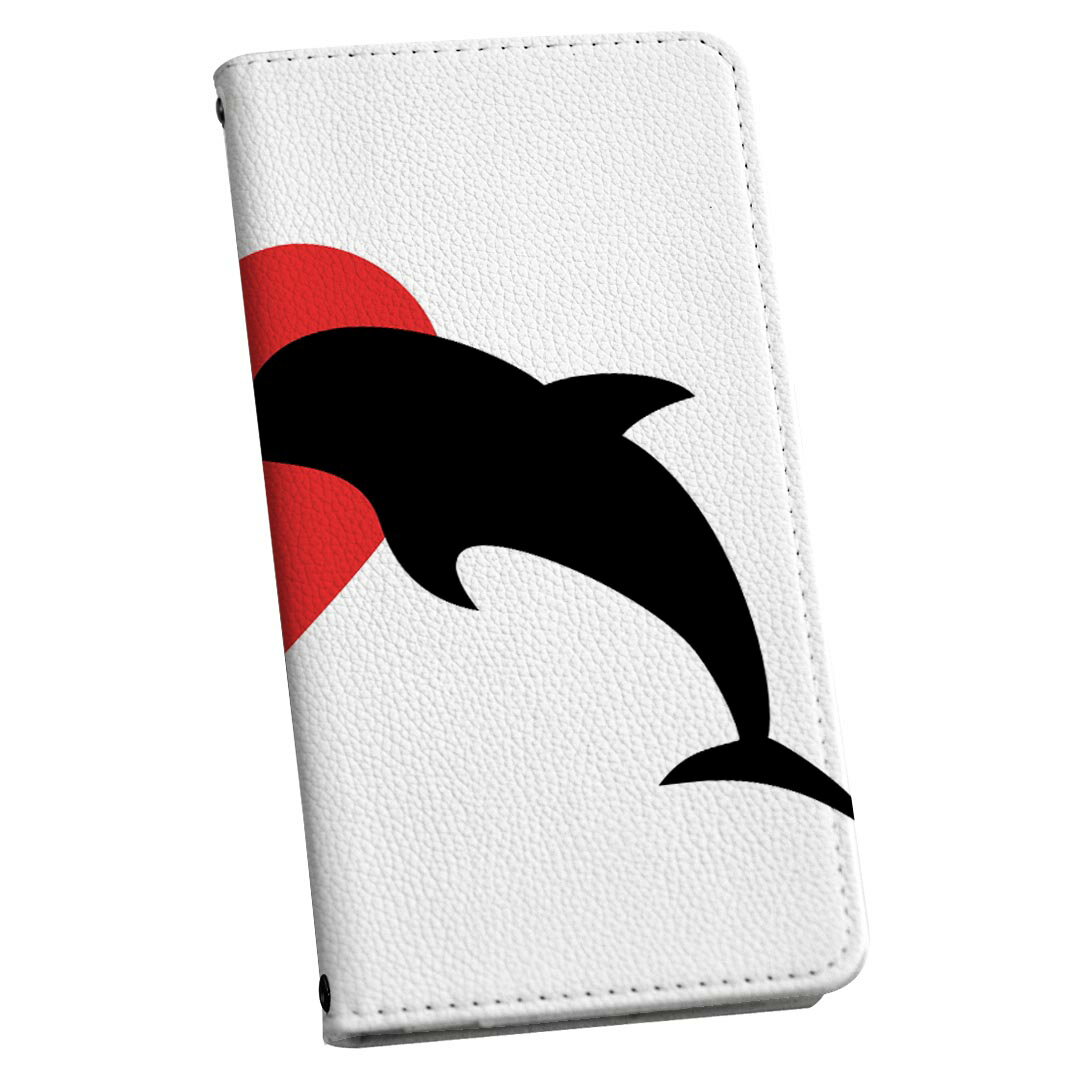 iPhone 7 plus/iPhone 8 plus/iPhone 6 plus/iPhone 6s plus スマホケース スマホカバー ケース カバー 手帳型 手帳タイプ 革 igcase 011291 イルカ ハート 動物