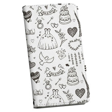 SH-02G Disney Mobile ディズニーモバイル sh02g docomo ドコモ カバー 手帳型 レザー ケース 手帳タイプ フリップ ダイアリー 二つ折り 革 ウエディング ハート 結婚 011435