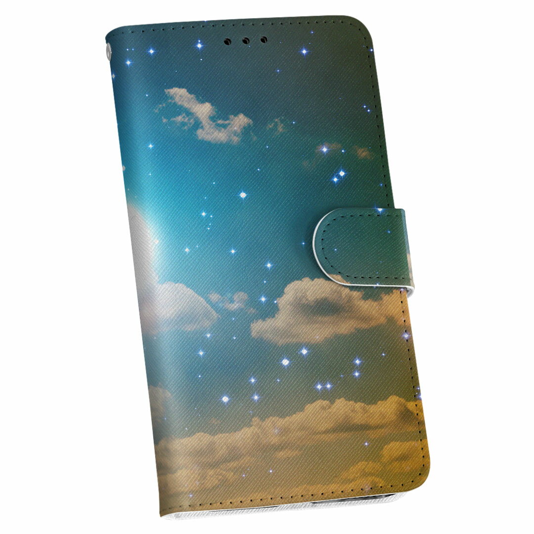 SC-01M Galaxy Note10+ ギャラクシー ノート プラス docomo ドコモ sc01m 手帳型 スマホ カバー カバー レザー ケース 手帳タイプ フリップ ダイアリー 二つ折り 革 011807 空　月　星