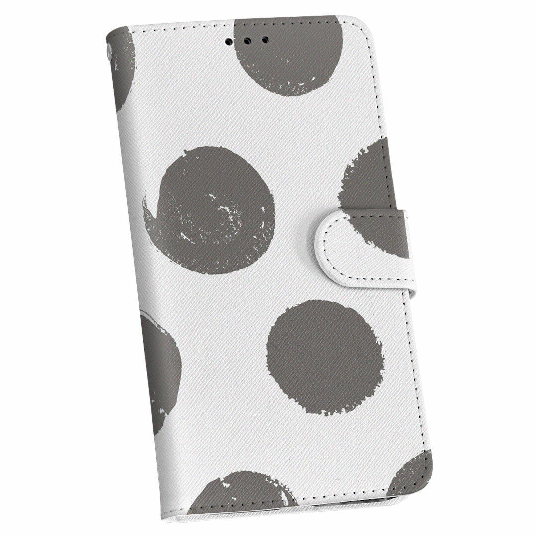 Xperia XZ2 Compact SO-05K エクスペリア so05k スマホケース スマホカバー ケース カバー　手帳型 手帳タイプ 革 igcase 012520 ドット　水玉　グレー
