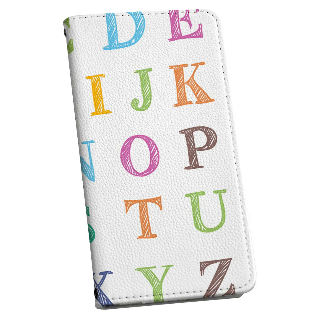 Mobile Phone Cases - SH-01H AQUOS ZETA アクオスフォン ゼータ sh01h docomo ドコモ 手帳型 レザー 手帳タイプ フリップ ダイアリー 二つ折り 革 013207 アルファベット　カラフル　文字