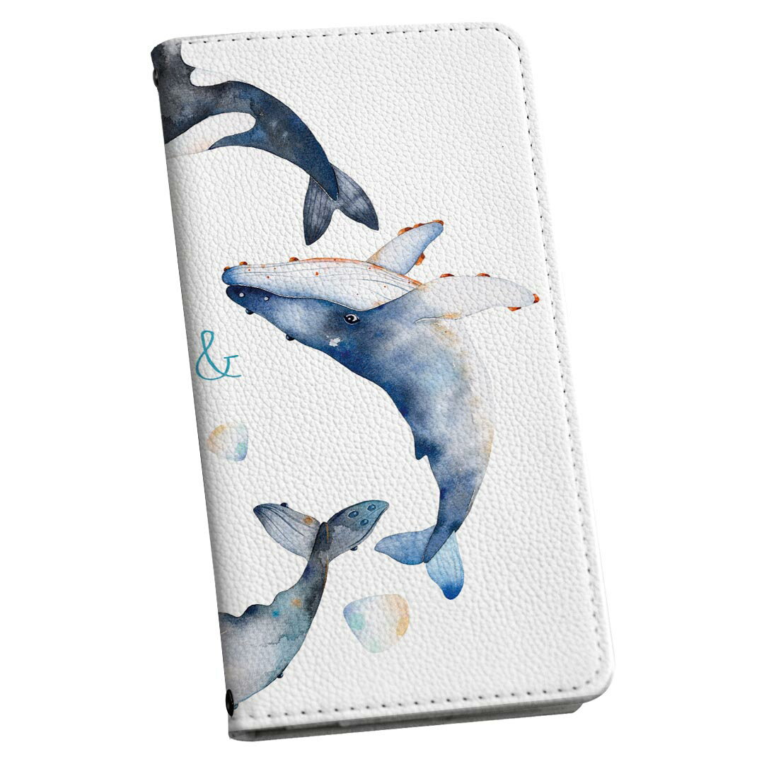 SO-02H Xperia Z5 compact エクスペリア so02h docomo ドコモ 手帳型 スマホ カバー カバー レザー ケース 手帳タイプ フリップ ダイアリー 二つ折り 革 013466 くじら　海　英語