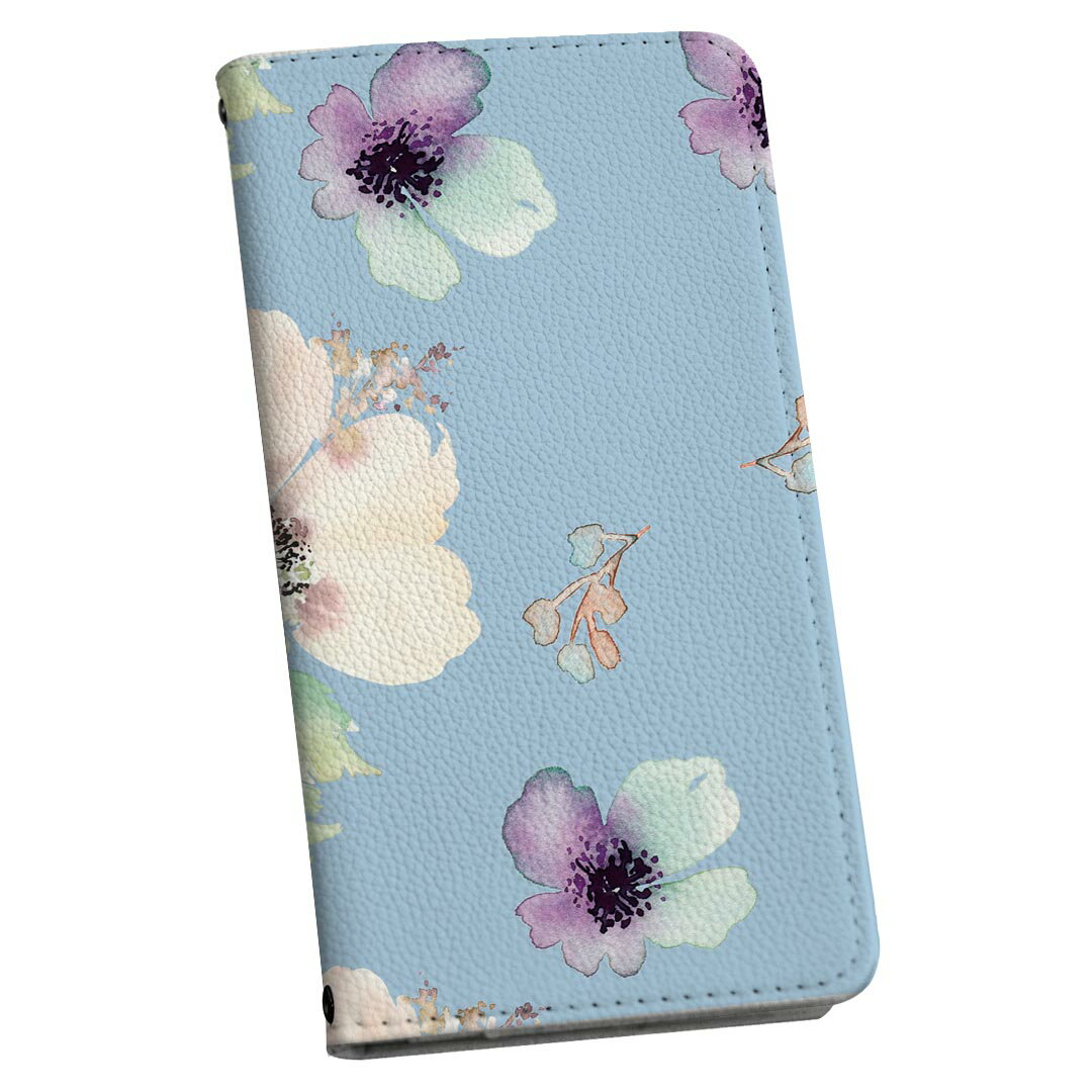 乐天商城 - ZenFone Go ZB551KL simfree SIMフリー 手帳型 スマホ カバー レザー ケース 手帳タイプ フリップ ダイアリー 二つ折り 革 014560 花　フラワー　白