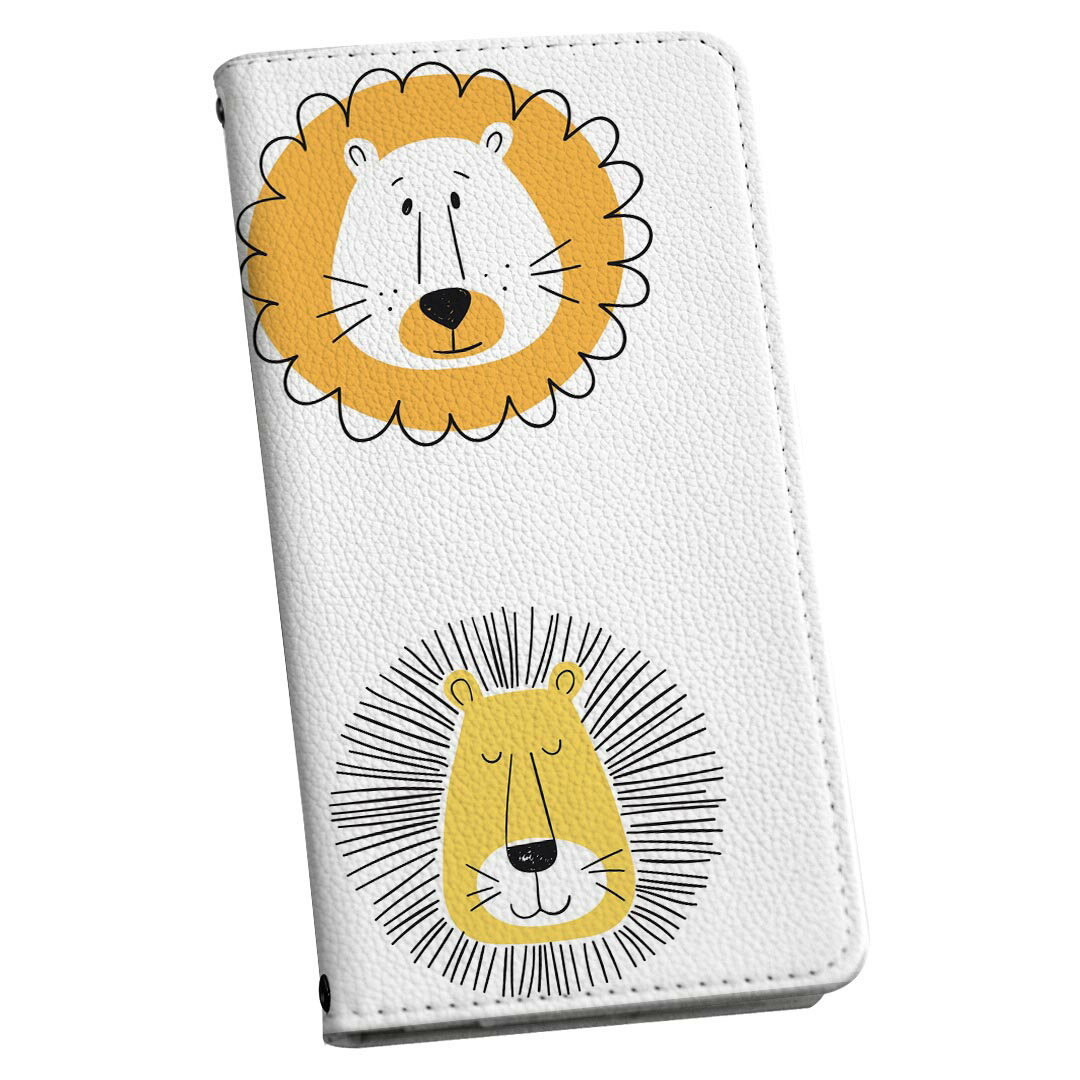 XPERIA XZ1 Compact SO-02K エクスペリア so02k スマホケース スマホカバー ケース カバー　手帳型 手帳タイプ 革 igcase 015906 ライオン　黄色　動物