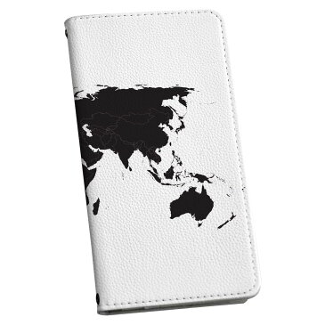 SCV42 Galaxy S10+ ギャラクシー エステンプラス au エーユー scv42 手帳型 スマホ カバー カバー レザー ケース 手帳タイプ フリップ ダイアリー 二つ折り 革 015960 世界地図 黒 map