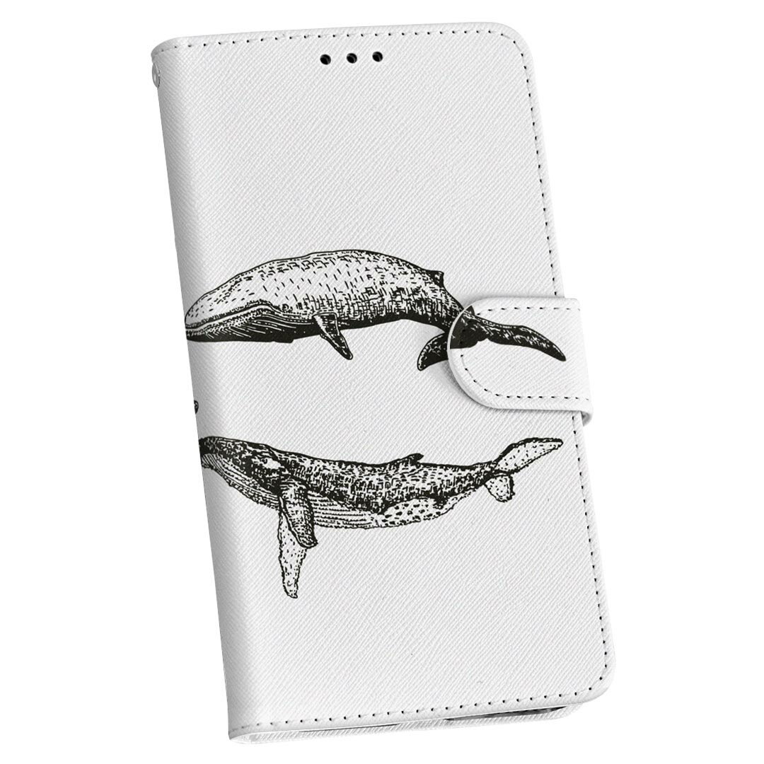 Galaxy S9 SC-02K ギャラクシー sc02k スマホケース スマホカバー ケース カバー　手帳型 手帳タイプ 革 igcase 016054 魚　シャチ　くじら