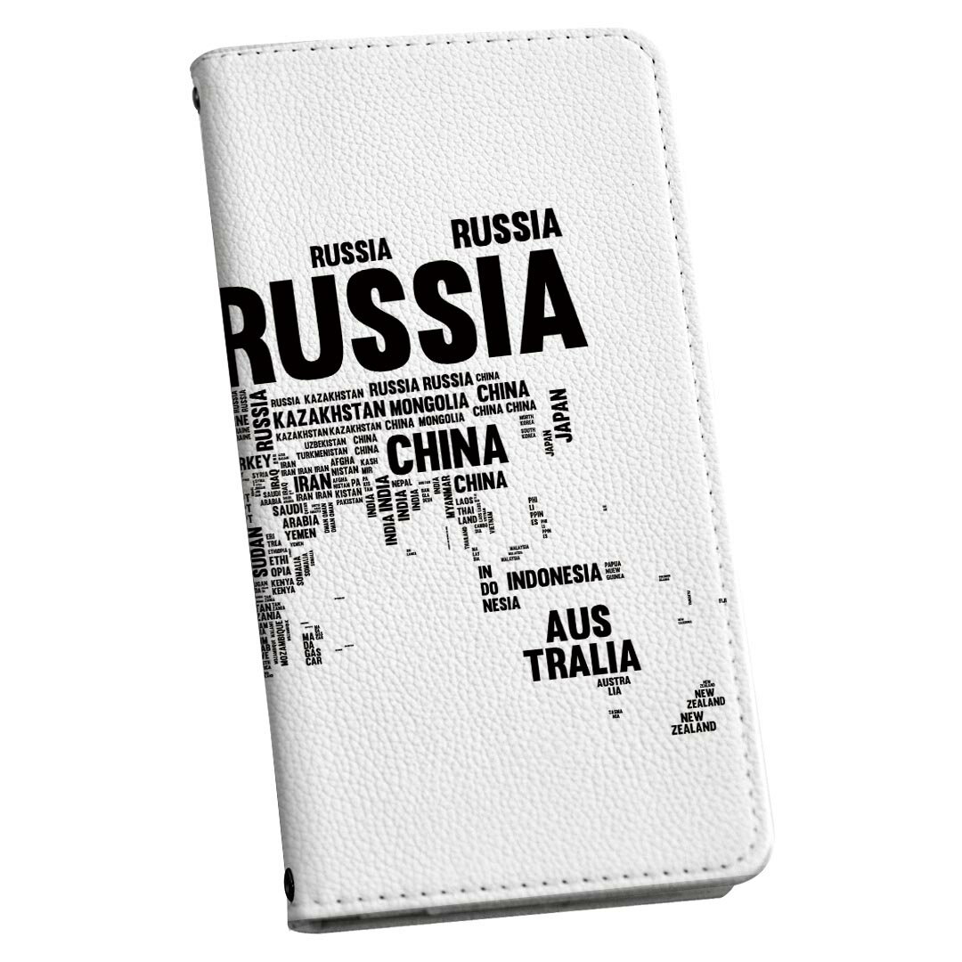 igcase Xperia 1 ii 専用 ケース 手帳型 SOG01 au スマコレ 手帳型 レザー 手帳タイプ 革 スマホケース スマホカバー 016209 世界地図　モノクロ