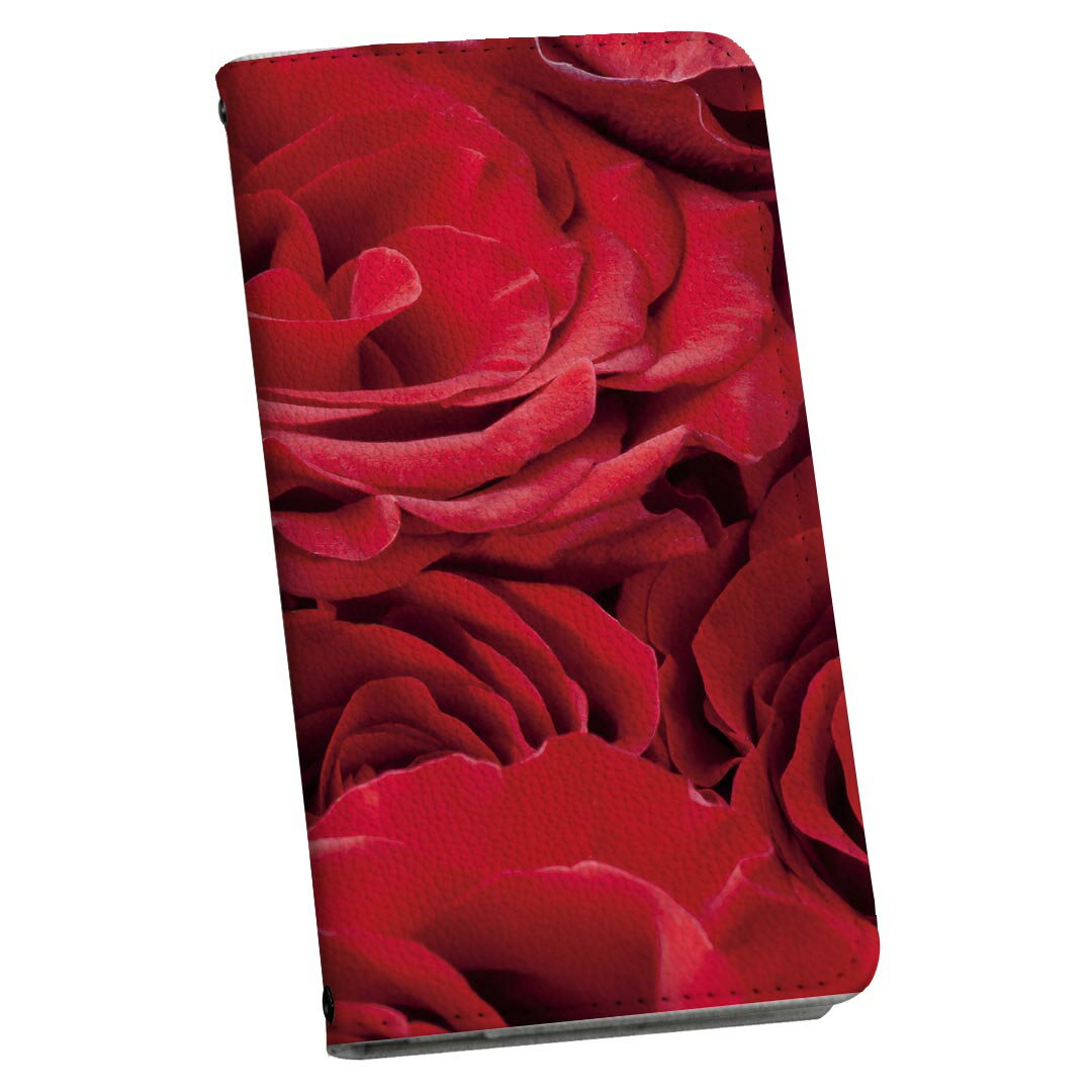 Galaxy A20 SC-02M ギャラクシー sc02m 専用 ケース カバー 手帳型 マグネット式 ピタッと閉まる レザーケース カード収納 ポケット igcase 000124 バラ　赤　花束