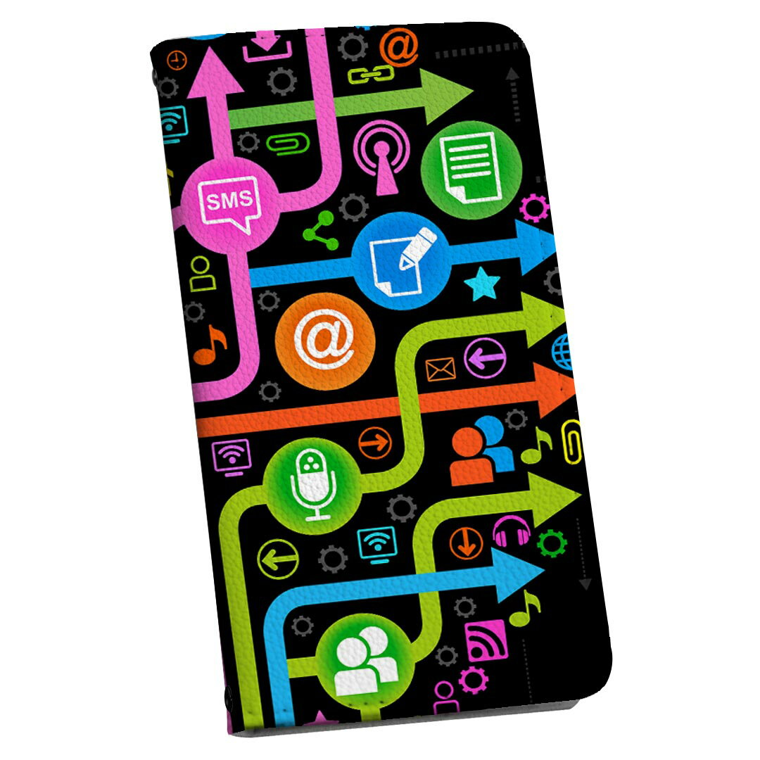 AQUOS R2 SH-03K アクオスR2 専用 ケース カバー 手帳型 マグネット式 ピタッと閉まる レザーケース sh03k カード収納 ポケット igcase 000432 木　カラフルのサムネイル