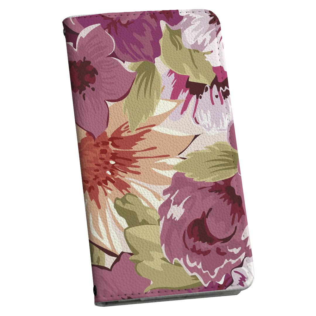 Galaxy A25 用 SC-53F / SCG33 共通対応 ケース カバー 手帳型 マグネット式 ピタッと閉まる レザーケース ギャラクシーa25 5G カード収納 ポケット igcase 000749 花　リーフ