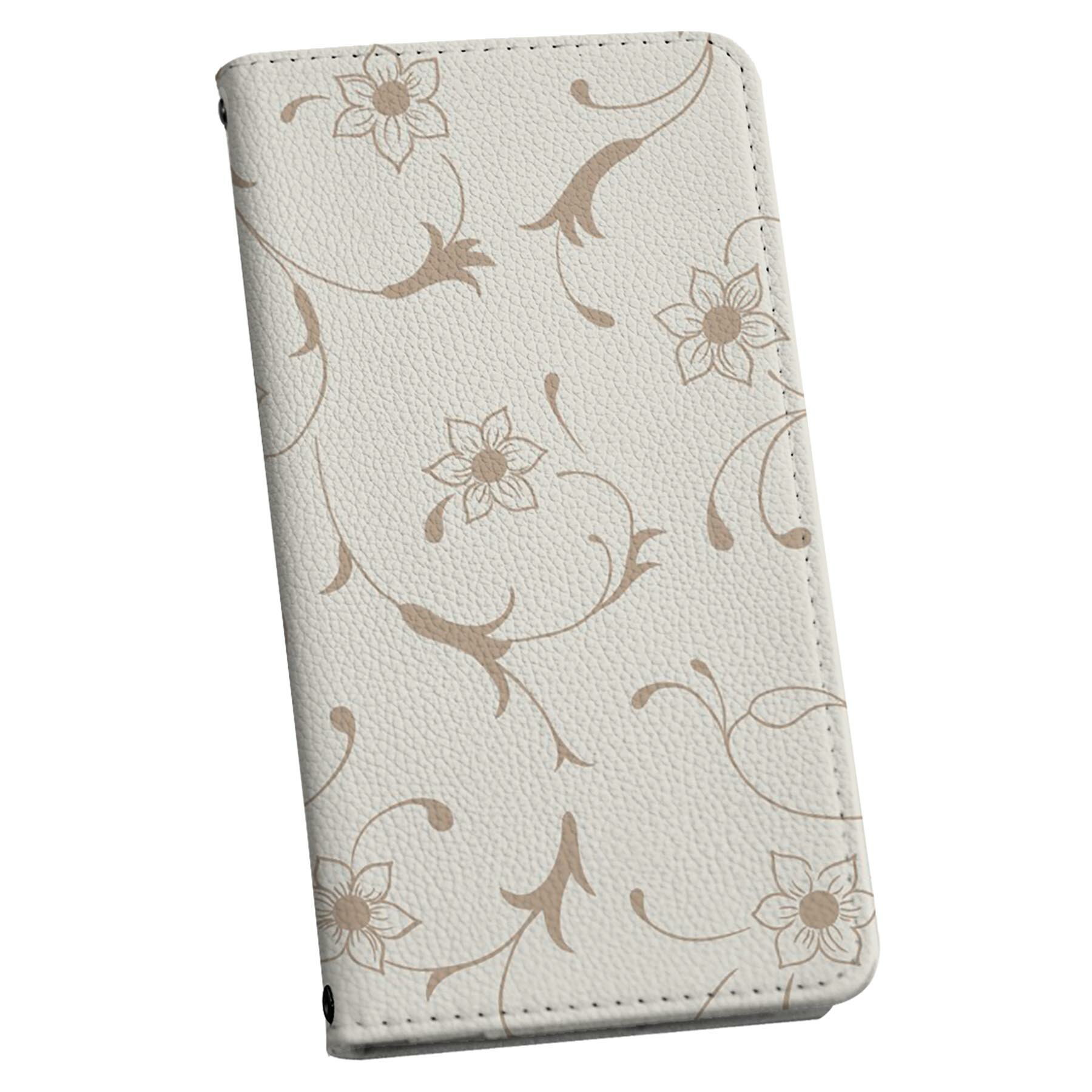 Xperia 10 VII 用 SO-52F / SOG16 / XQ-FE44 共通対応 手帳型ケース ストラップ付き ショルダー スマホ 落下防止 手帳型 マグネット式 ピタッと閉まる スマホカバー 肩掛け 斜めかけ 000765 花　リーフ