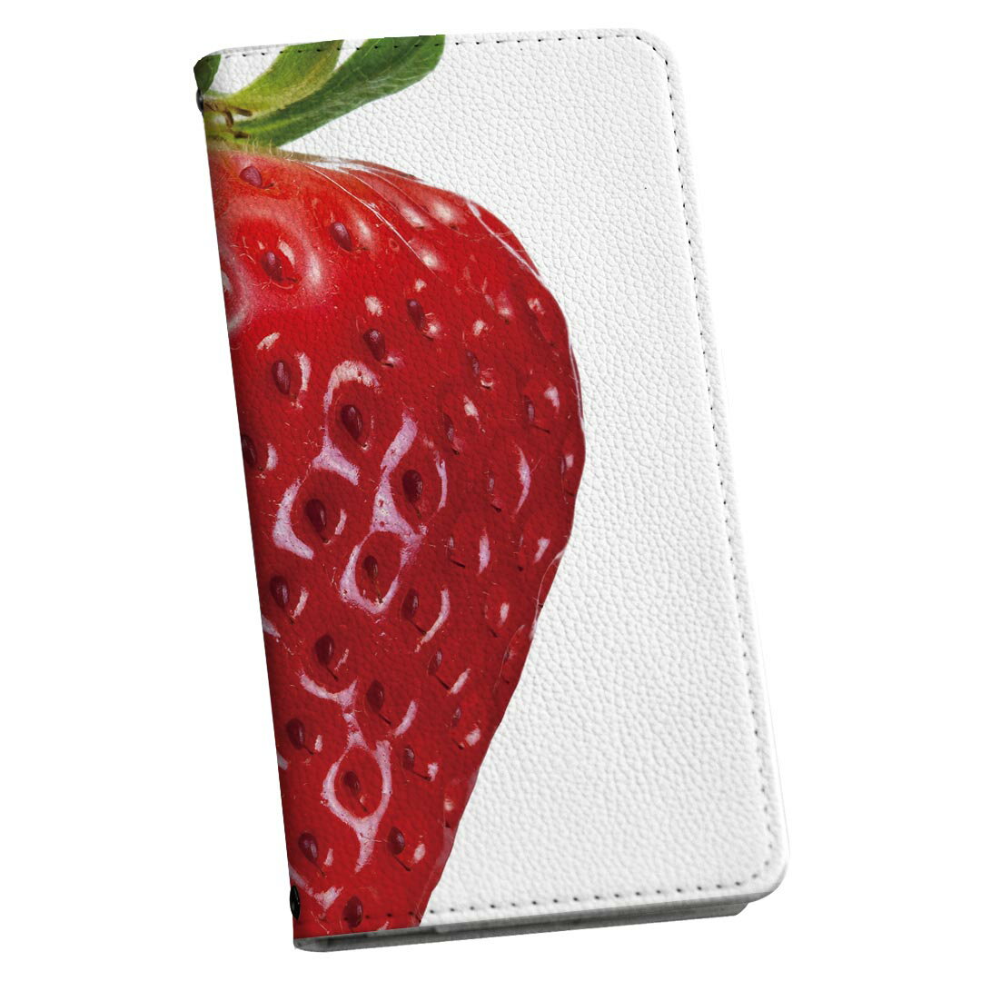 Galaxy A20 SC-02M ギャラクシー sc02m 専用 ケース カバー 手帳型 マグネット式 ピタッと閉まる レザーケース カード収納 ポケット igcase 000919 イチゴ フルーツ