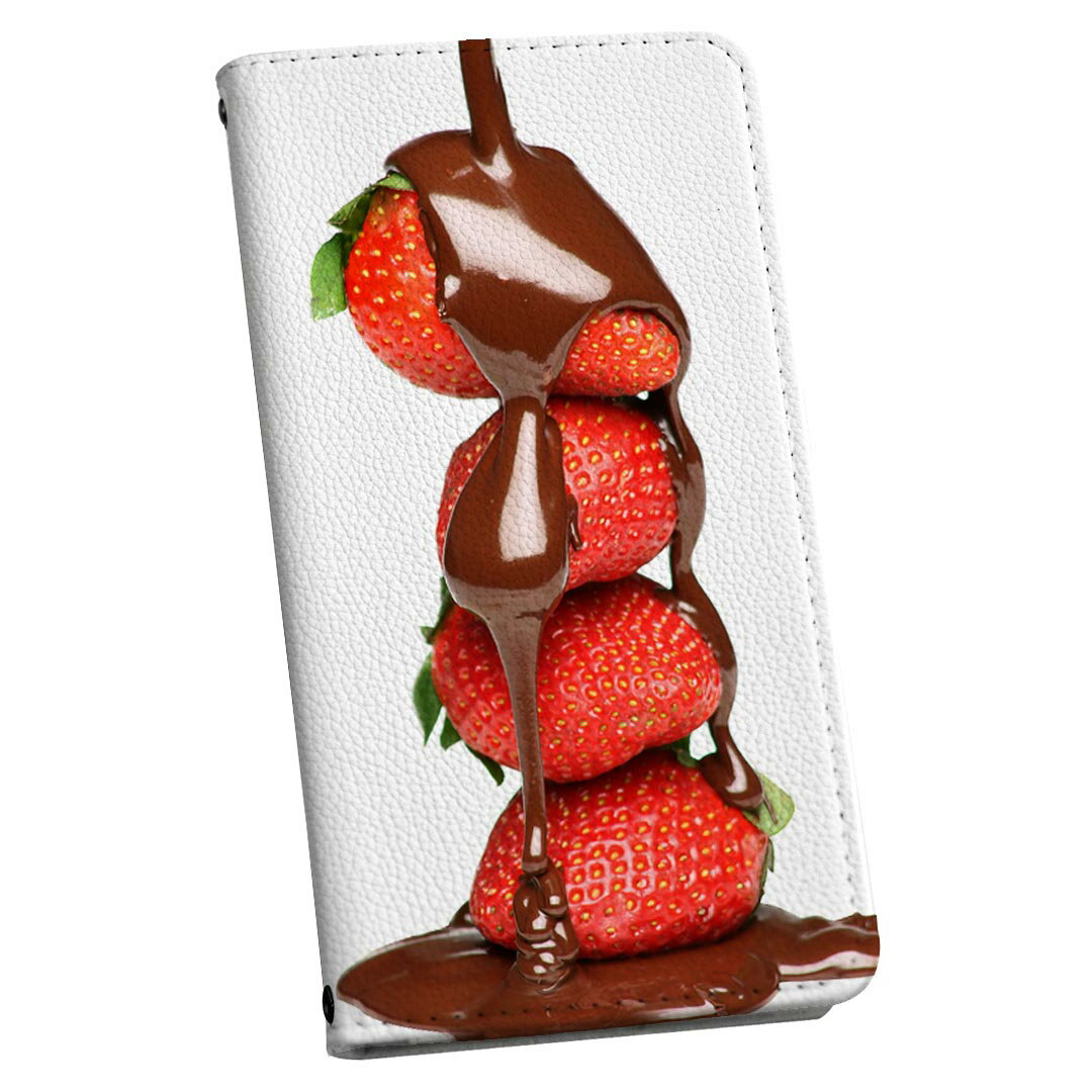 LG style2 L-01L エルジー スタイル ツー l01l専用 ケース カバー 手帳型 マグネット式 ピタッと閉まる レザーケース カード収納 ポケット igcase 001061 チョコレート　イチゴ