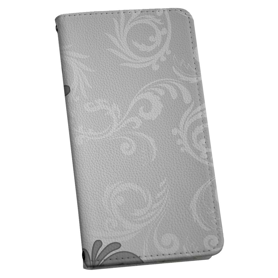 iPhone14pro 6.1インチ 専用 各キャリア iPhone14 Pro プロ 共通対応 ケース ショルダー スマホ 落下防止 手帳型 マグネット式 ピタッと閉まる スマホカバー 肩掛け 斜めかけ 001204 ダマスク　グレー