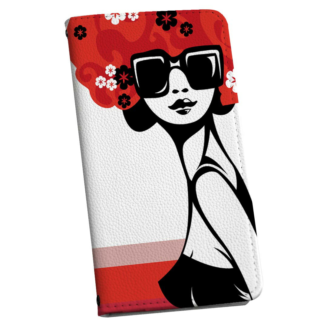 Galaxy Note8 SC-01K ギャラクシー ノートエイト sc01k 専用 ケース カバー 手帳型 マグネット式 ピタッと閉まる レザーケース カード収納 ポケット igcase 001214 アフロ　花　女の人