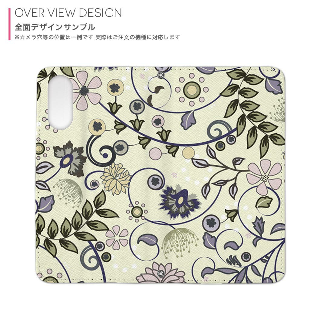 Pixel 8 用 内側プリント 手帳カバー pixel 8 対応 ケース カバー 手帳型 マグネット式 ピタッと閉まる レザーケース カード収納 ポケット 000744 小花　葉