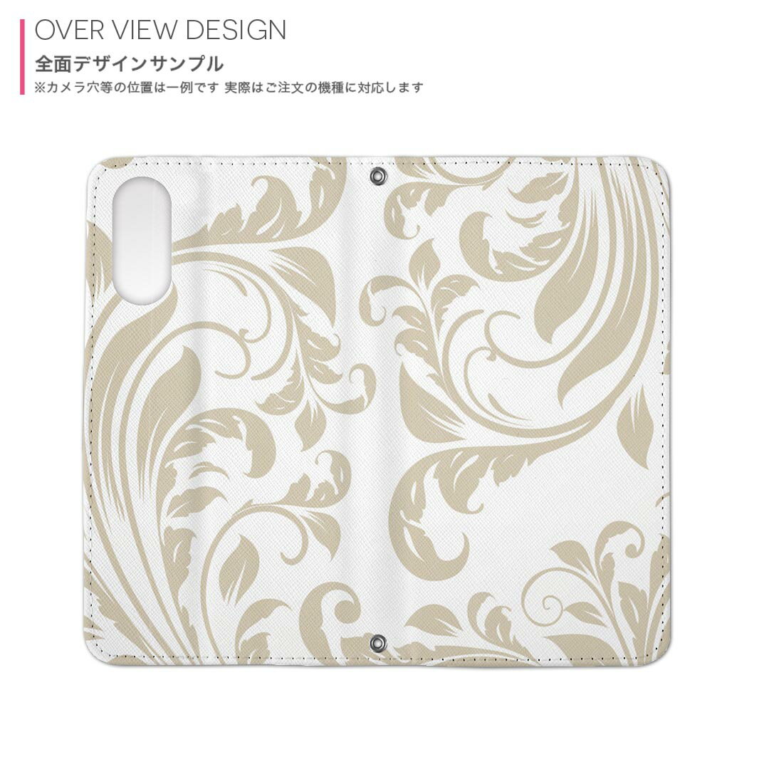 Xperia 1 IV SO-51C / SOG06 / A201SO 共通対応 内側プリント so51c 対応 ケース カバー 手帳型 マグネット式 ピタッと閉まる レザーケース カード収納 ポケット 000764 リーフ　模様
