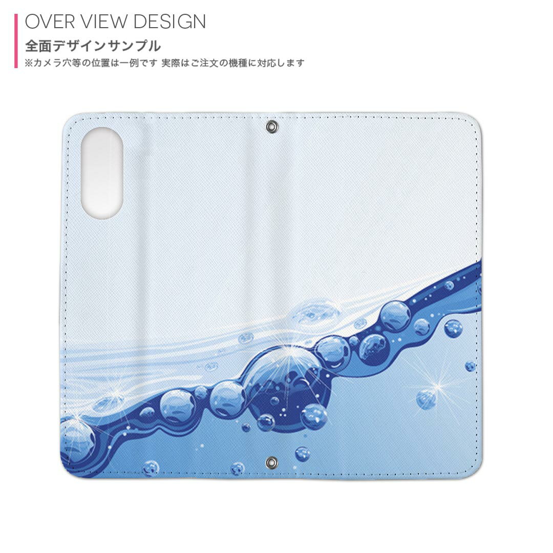 専用 ケース カバー 手帳型 マグネット式 ピタッと閉まる レザーケース sc02k カード収納 ポケット igcase 001749 水玉　シャボン玉　バブル