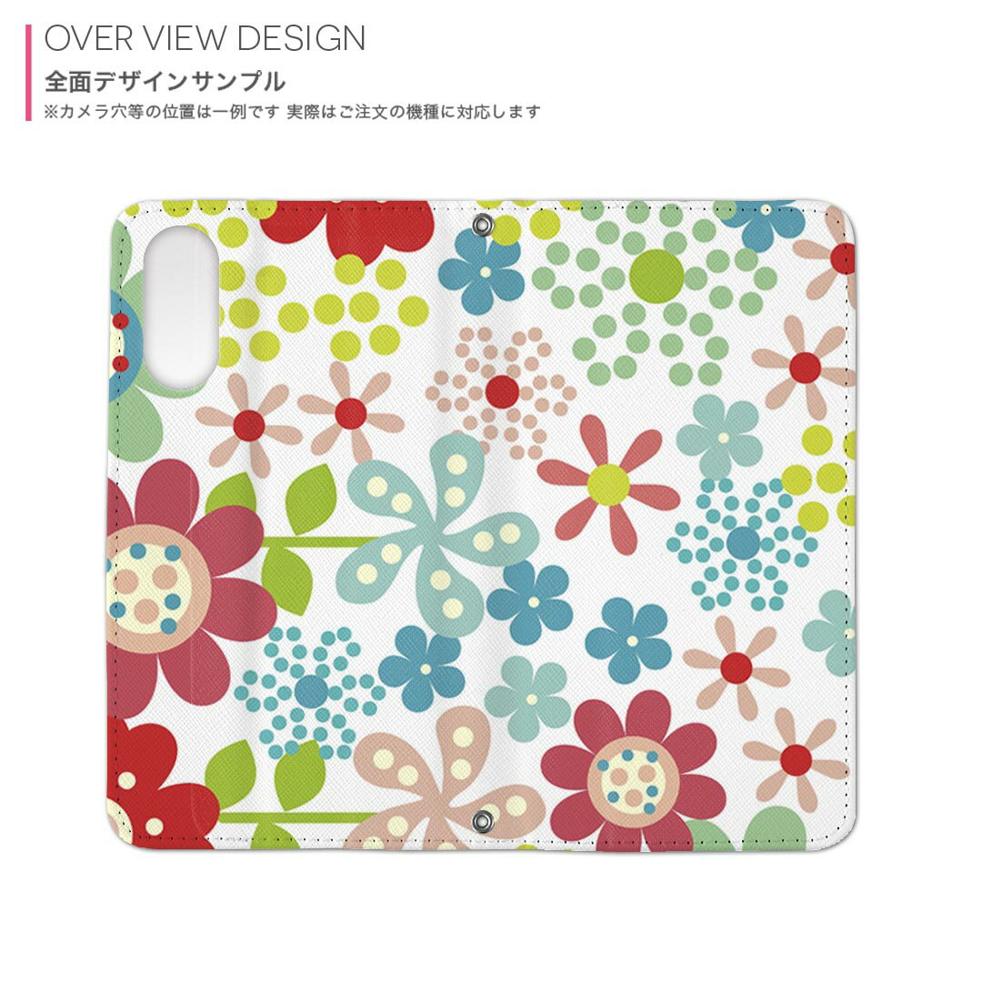 iPhone15plus 6.7 インチ 専用 各キャリア iPhone 15 plus 共通対応 内側プリント so51c 手帳型 マグネット式 ピタッと閉まる レザーケース カード収納 ポケット 003430 花　カラフル
