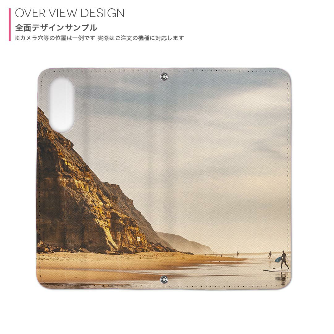 Xperia 5 IV 専用 ケース SO-54C SOG09 A204SO 共通対応 内側プリントso54c 対応 ケース カバー 手帳型 マグネット式 ピタッと閉まる レザーケース カード収納 ポケット 022953 サーフィン　海　写真　岩
