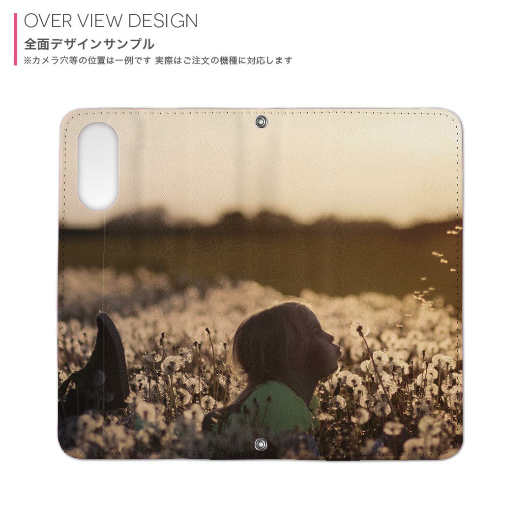 Xperia 5 II SO-52A エクスペリア 用 内側プリント ケース カバー so52a 対応 ケース カバー 手帳型 マグネット式 ピタッと閉まる レザーケース カード収納 ポケット 023303 人物　写真　たんぽぽ