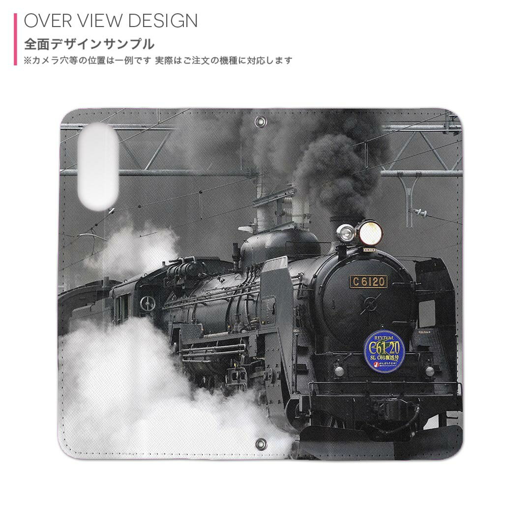 AQUOS Sense4 SH-41A SH-RM15 SH-M15 A003SH 用 内側プリント sh41a 対応カバー 手帳型 マグネット式 ピタッと閉まる レザーケース カード収納 ポケット 023468 機関車　電車　写真