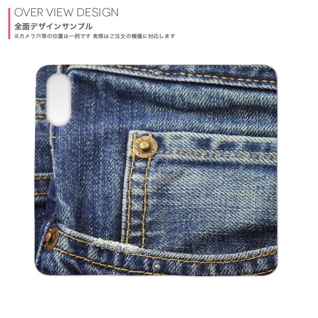 Xperia 1 ii SO-51A エクスペリア 用 内側プリント ケース カバー sp51a 対応 ケース カバー 手帳型 マグネット式 ピタッと閉まる レザーケース カード収納 ポケット 023473 デニム風　写真