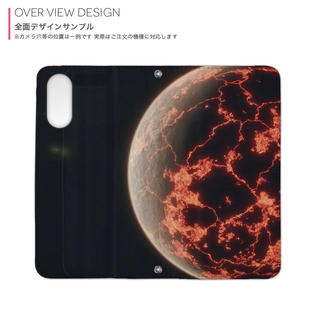 Galaxy S21 5G SC-51B 用 内側プリント ケース カバー sc51b 対応 ケース カバー 手帳型 マグネット式 ピタッと閉まる レザーケース カード収納 ポケット 023684 惑星　宇宙