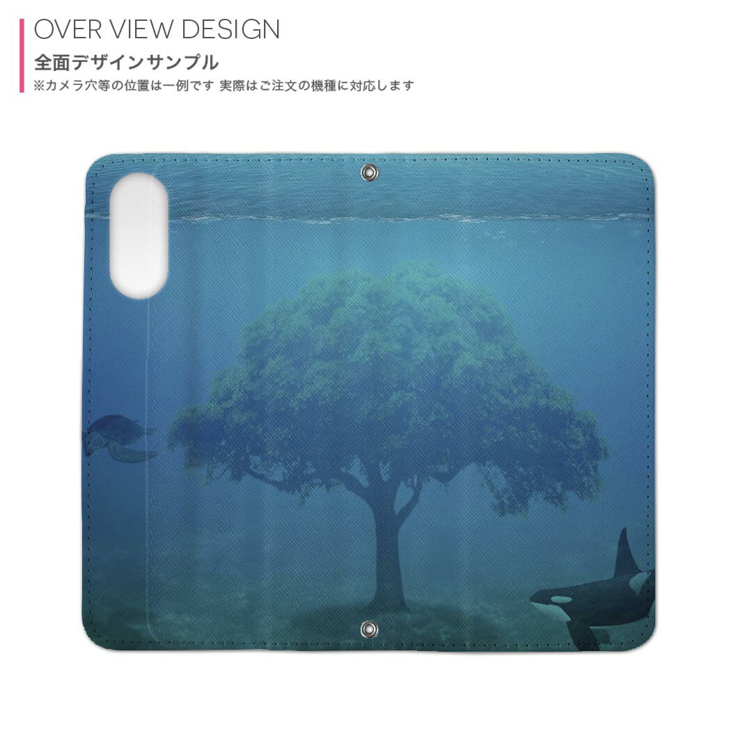 Xperia 1 ii SO-51A エクスペリア 用 内側プリント ケース カバー sp51a 対応 ケース カバー 手帳型 マグネット式 ピタッと閉まる レザーケース カード収納 ポケット 025727 海　水中　生き物　シャチ