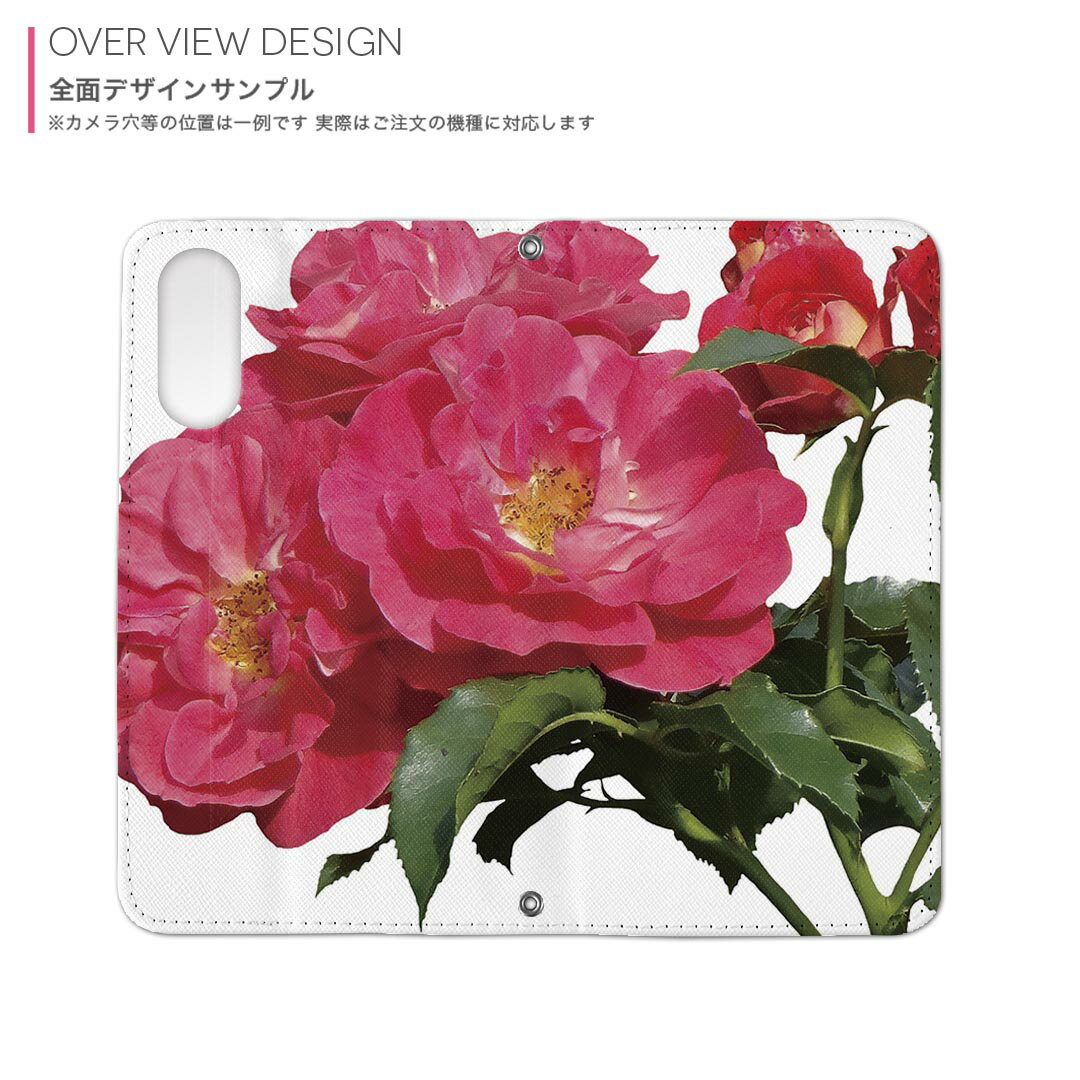 Galaxy S25 Ultra 用 SC-52F / SCG32 共通対応 内側プリントsc52f ケース カバー 手帳型 マグネット式 ピタッと閉まる レザーケース カード収納 ポケット 030577 花 母の日 写真