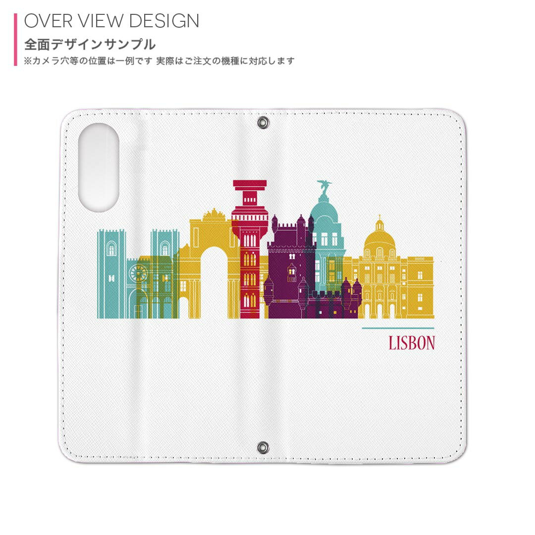 かんたんスマホ4 ケース ZTE かんたんスマホ4 A402ZT 6.1型 内側プリント a402zt 対応 ケース カバー 手帳型 マグネット式 ピタッと閉まる レザーケース カード収納 ポケット 031735 リスボン おしゃれ ビル