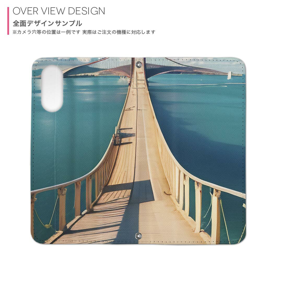 Xperia SO-51F para Xperia 1VII SO-51F/SOG15/QX-FS44/Funda Compatible Común Portátil Estuche de Cuero Magnético Bolsillo de Almacenamiento de Tarjetas igcase033591 Puente Mar — vista 2