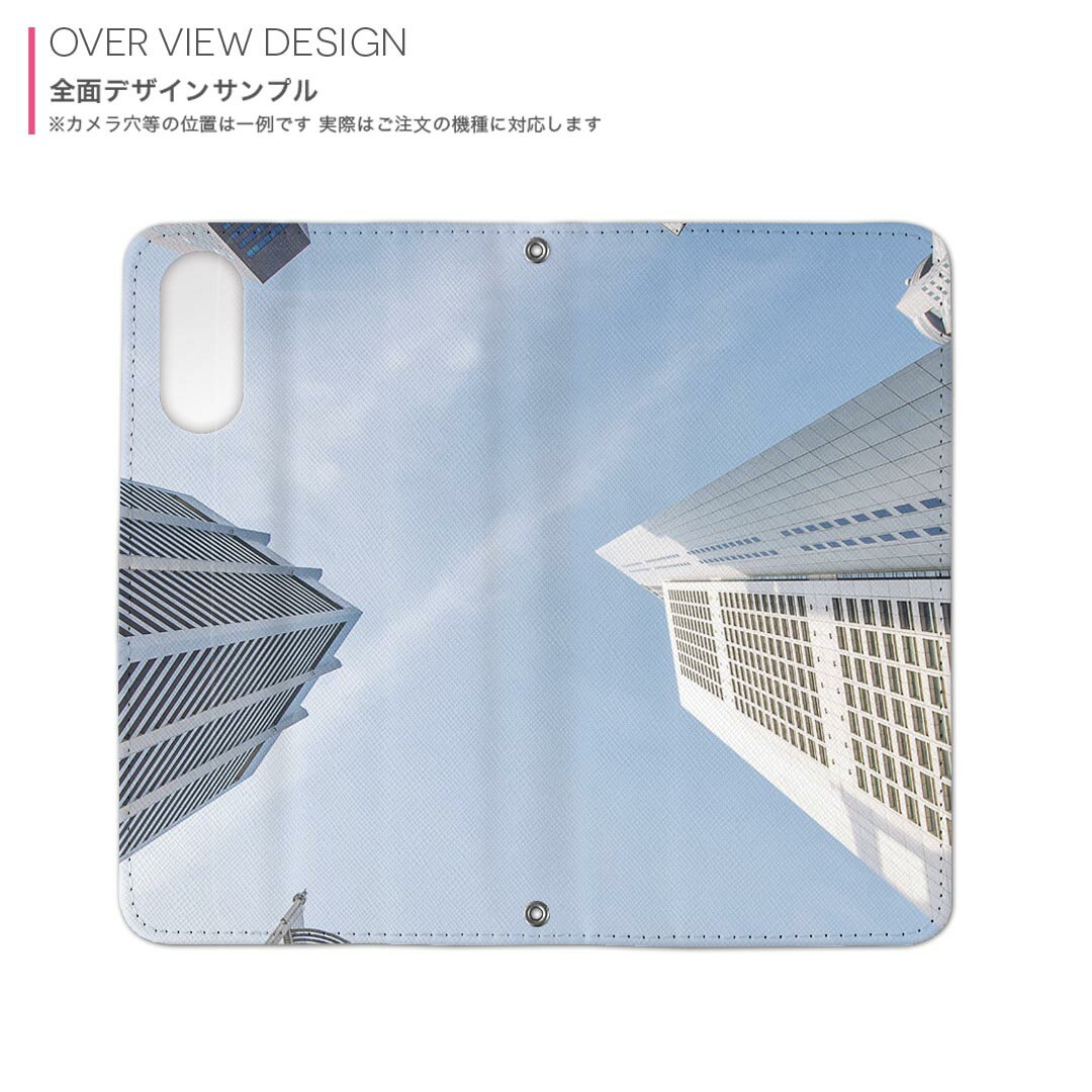 AQUOS R6 SH-51B 用 内側プリント ケース カバー sh51b 対応 ケース カバー 手帳型 マグネット式 ピタッと閉まる レザーケース カード収納 ポケット 033596 ビル 空
