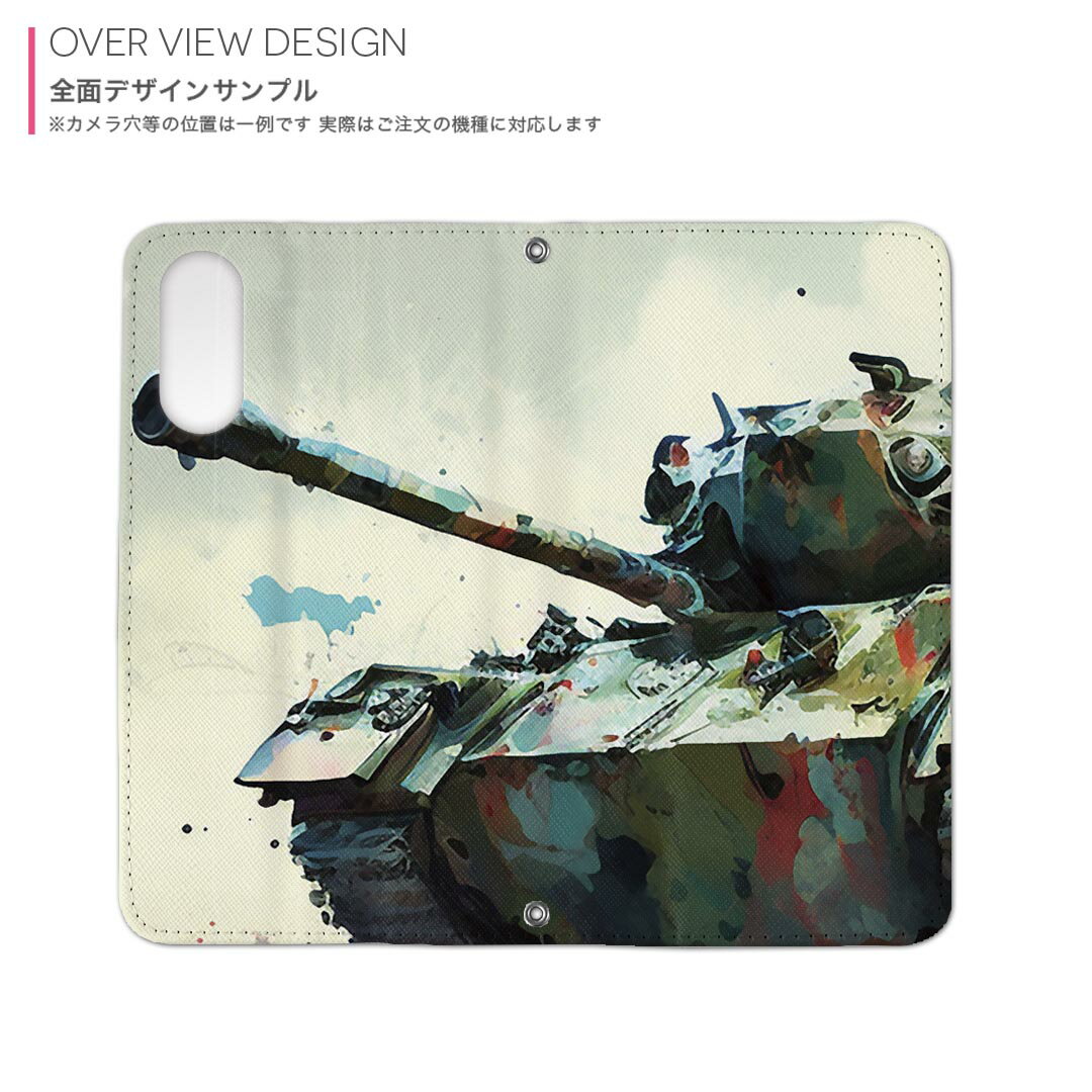 iPhone15plus 6.7 インチ 専用 各キャリア iPhone 15 plus 共通対応 内側プリント so51c 手帳型 マグネット式 ピタッと閉まる レザーケース カード収納 ポケット 033798 戦車