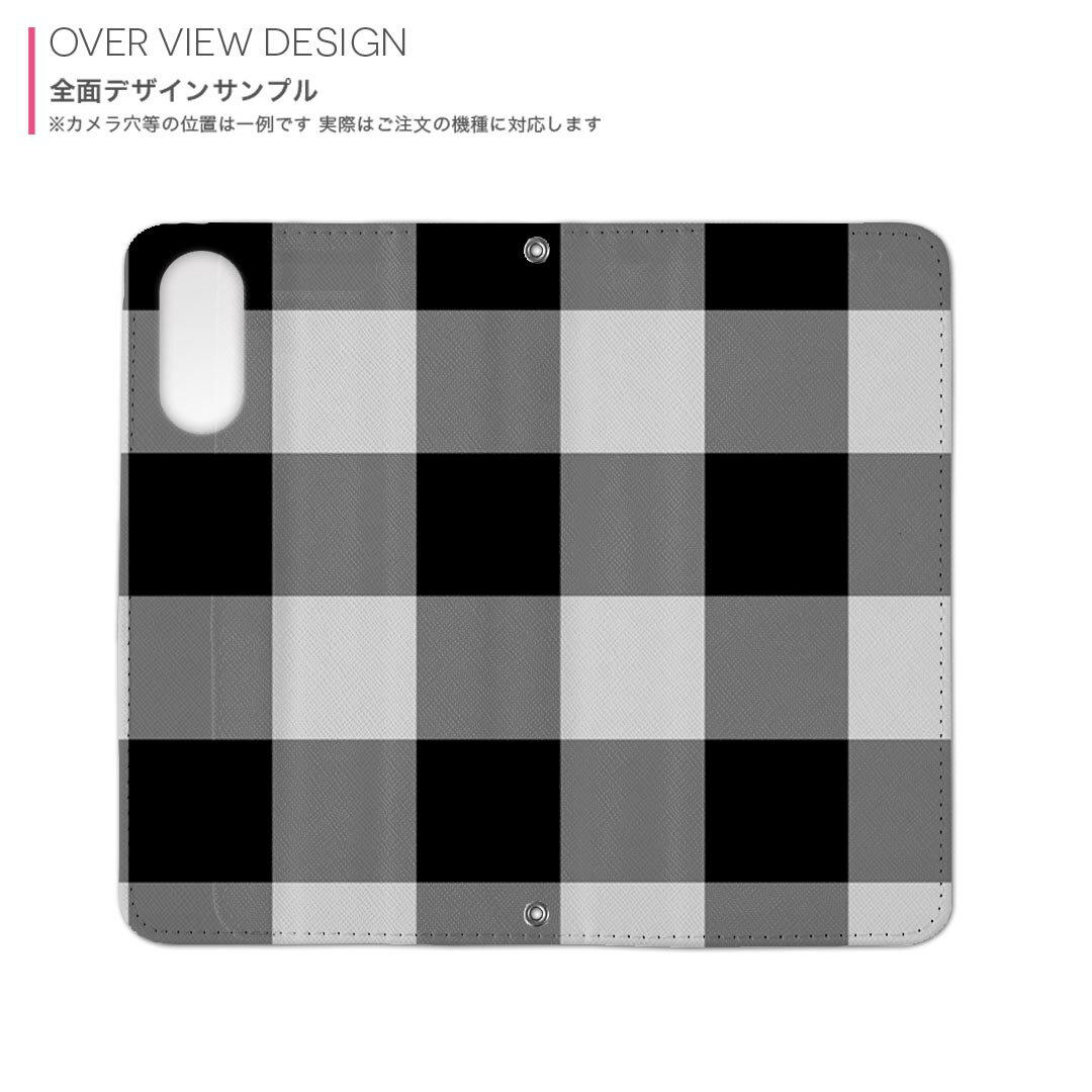 iPhone16 6.1インチ 専用 各キャリア iPhone 16 共通対応 両面プリント カバー iphone16 対応 手帳型 マグネット式 ピタッと閉まる レザーケース カード収納 ポケット 004154 チェック　白　黒