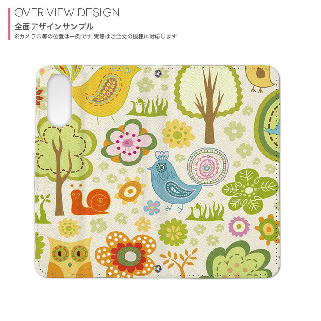 iPhone7 iphone 6/7/8 共通対応 アイフォーン 用 ケース カバー 手帳型 マグネット式 ピタッと閉まる igcase 004211 花　鳥　イラスト