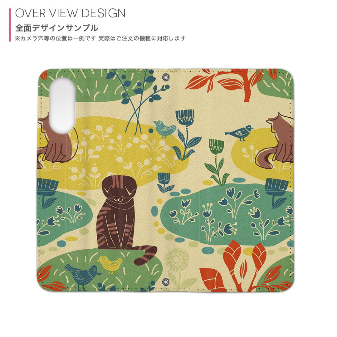 BASIO active3 KYG04 ベイシオ アクティブ3 用 内側プリント kyg04 対応 ケース カバー 手帳型 マグネット式 ピタッと閉まる レザーケース カード収納 ポケット 004419 猫　キャラクター　鳥