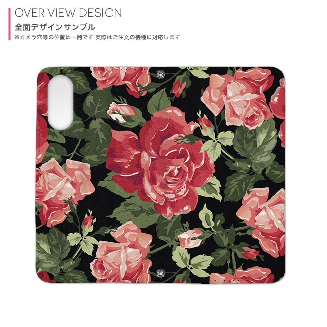 iPhone16pro 6.3インチ 専用 各キャリア iPhone 16 pro 共通対応 用 内側プリント ケース カバー 手帳型 マグネット式 ピタッと閉まる レザーケース カード収納 ポケット 004687 花　　赤