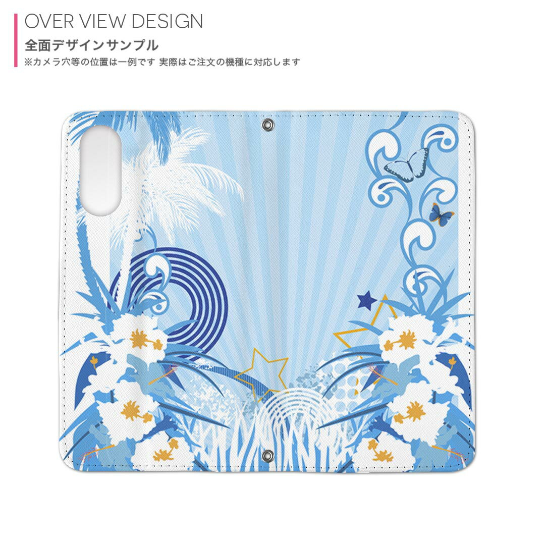 Google Pixel9a 用 両面プリント ケース カバー pixel9a 対応 ケース カバー 手帳型 マグネット式 ピタッと閉まる レザーケース カード収納 ポケット 004711 ハイビスカス　ハワイ　水色