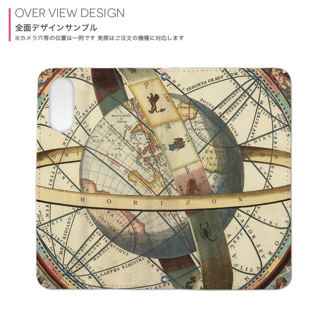 Xperia 5 V 用 SO-53D / SOG12 共通対応 ケース 手帳型 006091 地球　世界　地図