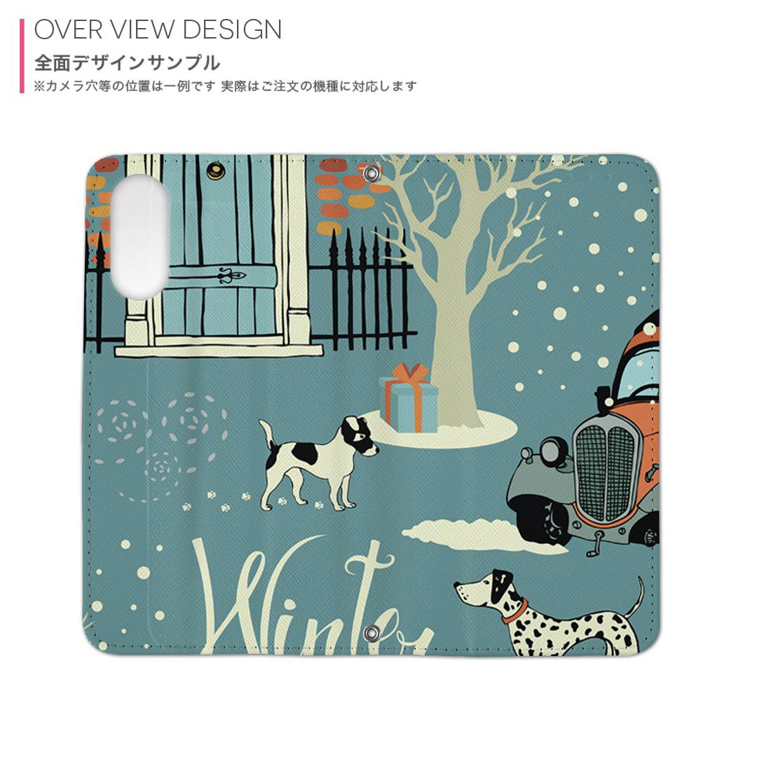 iPhone16 6.1インチ 専用 各キャリア iPhone 16 共通対応 両面プリント カバー iphone16 対応 手帳型 マグネット式 ピタッと閉まる レザーケース カード収納 ポケット 006238 犬　車　イラスト