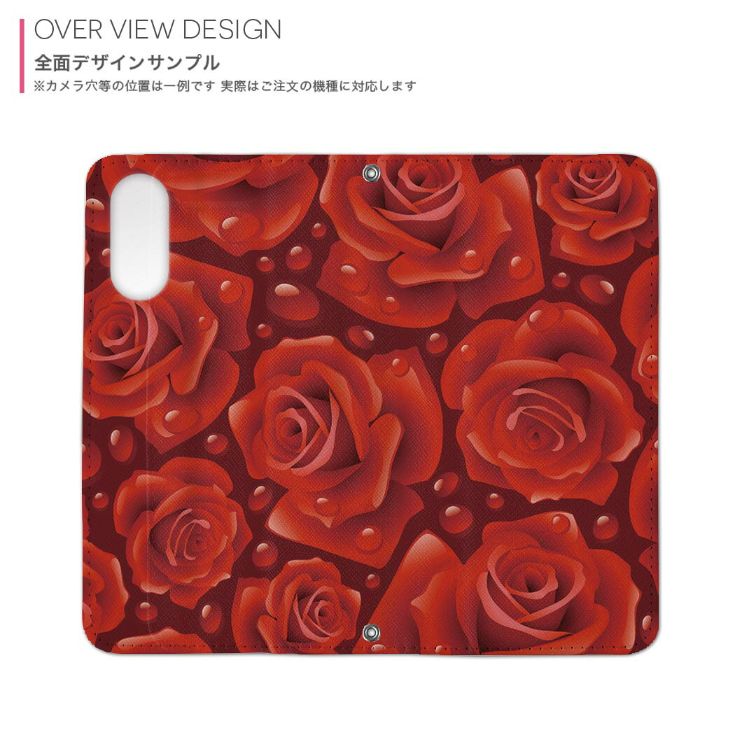 iPhone 15 más 6,7 pulgadas dedicado a cada portador iPhone 15 más impresión interior compatible común so51c cierre de cuaderno tipo caja magnética bolsillo de almacenamiento de tarjetas de cuero 007621 patrón floral rojo rojo — vista 3