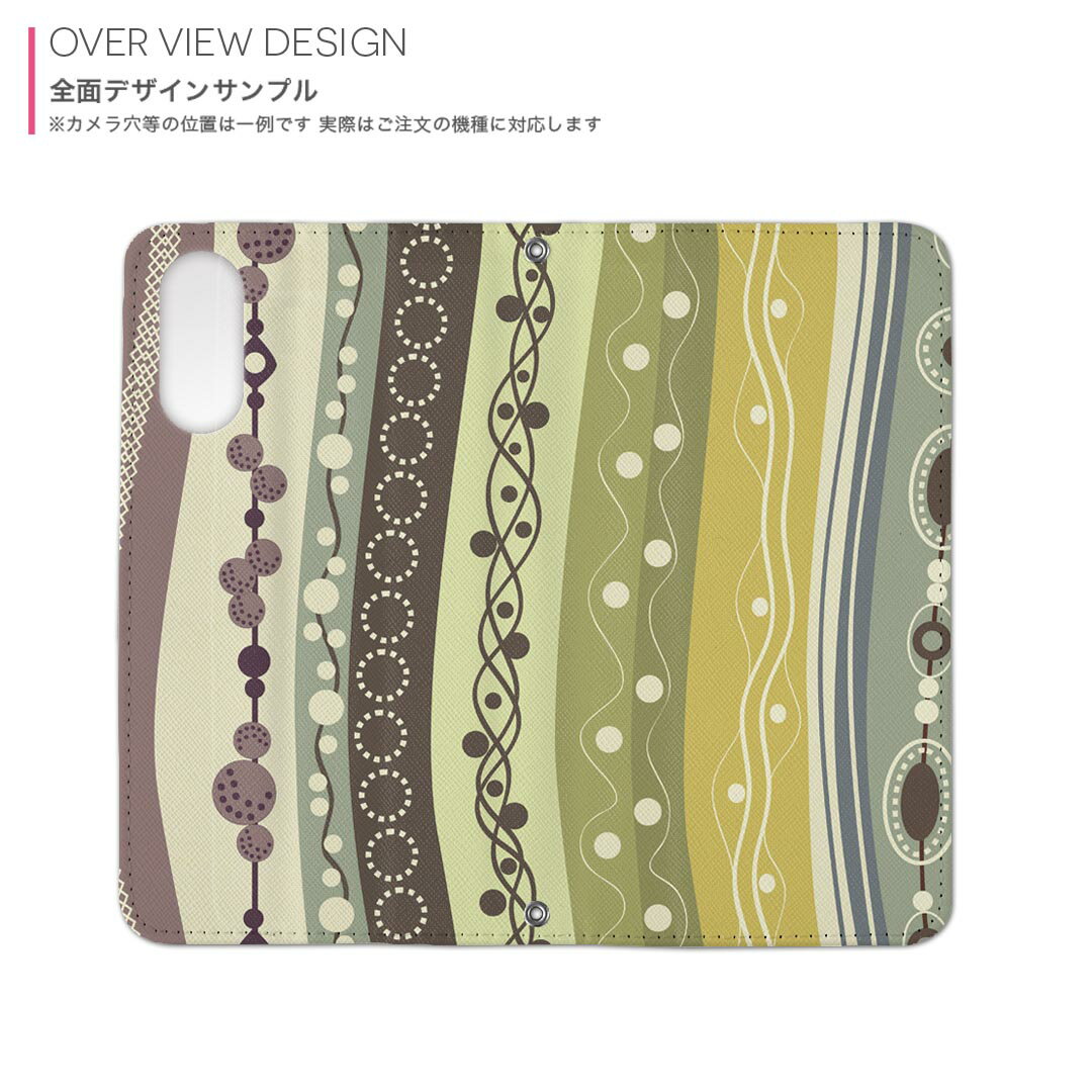 Galaxy S24 SC-51E / SCG25 / SM-S921 共通対応 内側プリント sc51e 対応 ケース カバー 手帳型 マグネット式 ピタッと閉まる レザーケース カード収納 ポケット 008165 水色　黄色　緑　ライン　模様