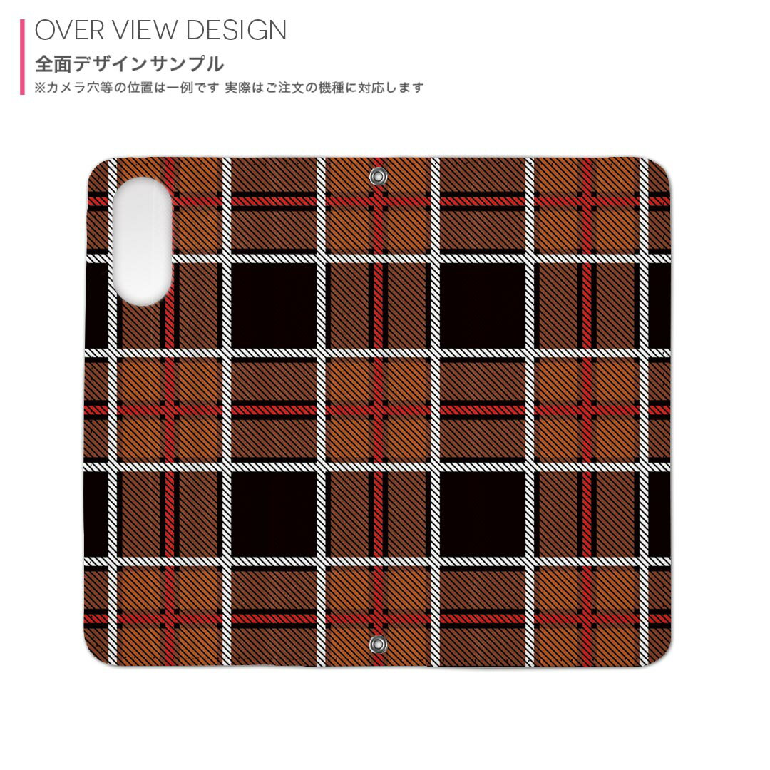 iPhone Air 用 内側プリント ケース カバー 手帳型 マグネット式 ピタッと閉まる レザーケース カード収納 ポケット 008807 チェック　赤　模様