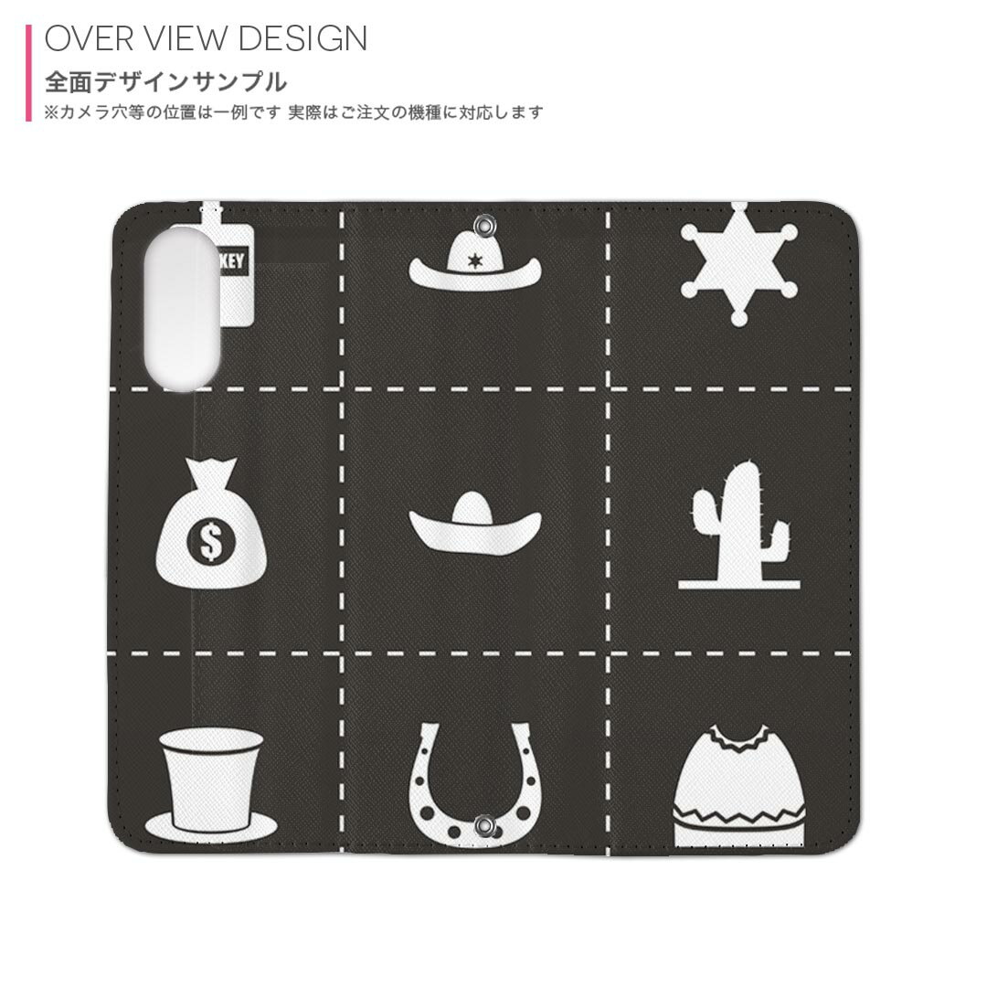 Galaxy Feel2 SC-02L ギャラクシー フィールツー 専用 ケース カバー 手帳型 マグネット式 ピタッと閉まる レザーケース sc02l カード収納 ポケット igcase 008816 イラスト　カウボーイ　アイコン