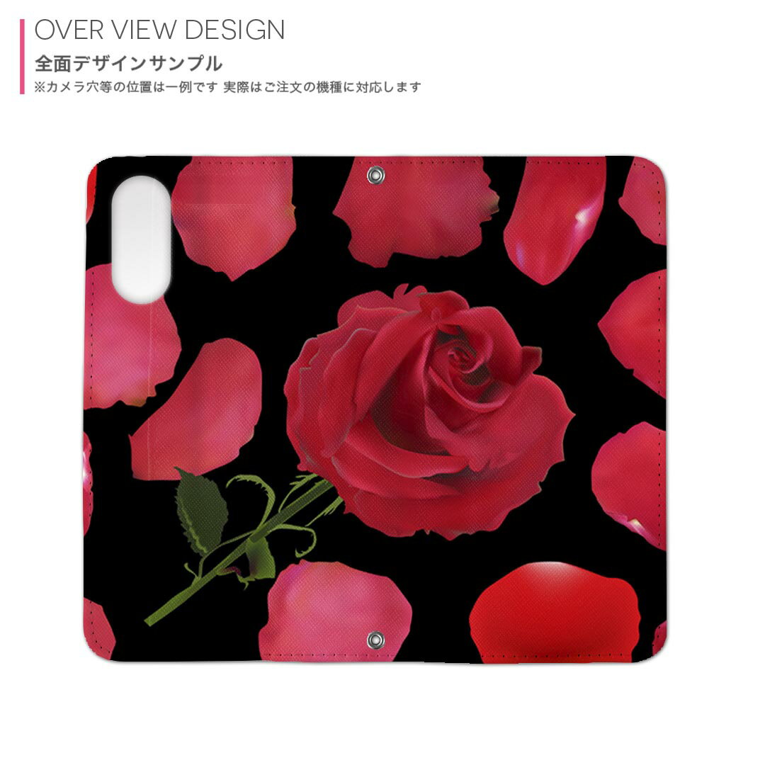 iPhone16plus 6.7インチ 専用 各キャリア iPhone 16 plus 共通対応 内側プリント iphone16plus 対応 ケース カバー 手帳型 マグネット式 ピタッと閉まる レザーケース カード収納 ポケット 008906 　花　薔薇　赤　レッド